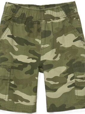 Boys HUSKY, Sz 8, 8H, Children's Place Outdoor Cargo Shorts, Pull On, Camo Green